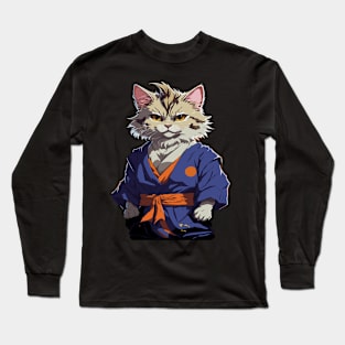 cat martial arts Long Sleeve T-Shirt